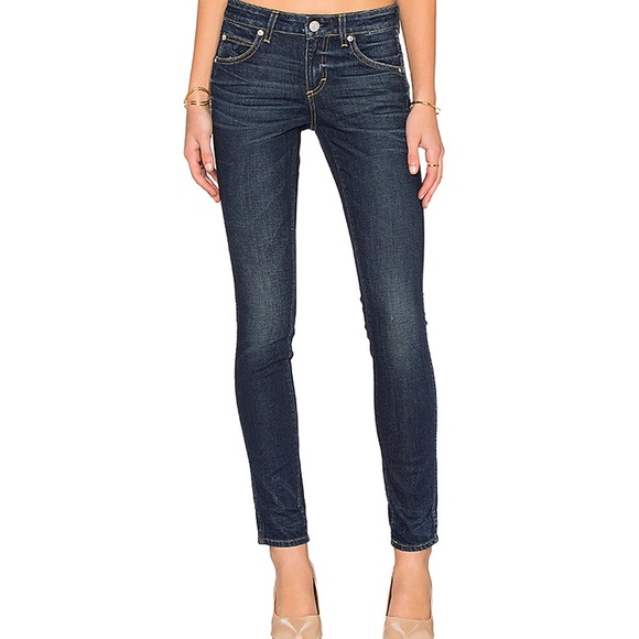 Anthro AMO mid-rise Jeans Stix True Blue - Picture 1 of 8